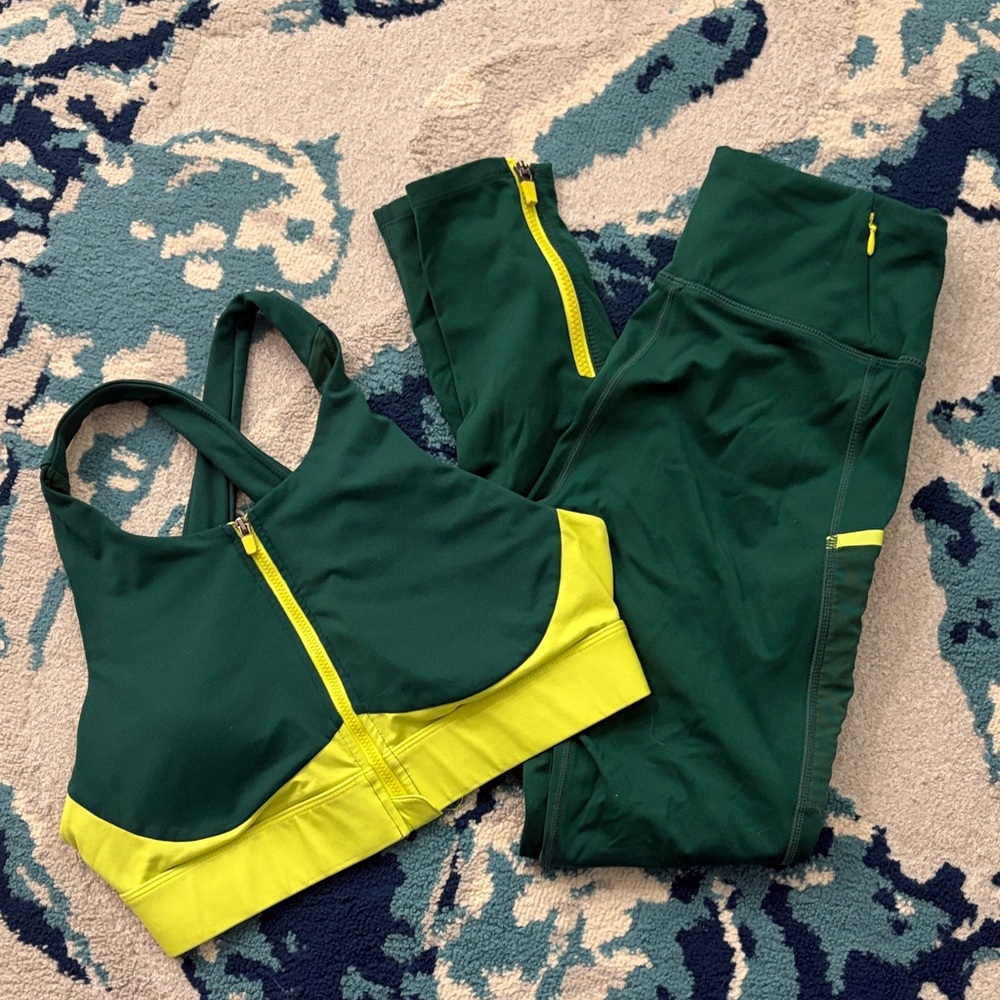 Fabletics Green and Lime Activewear Set
